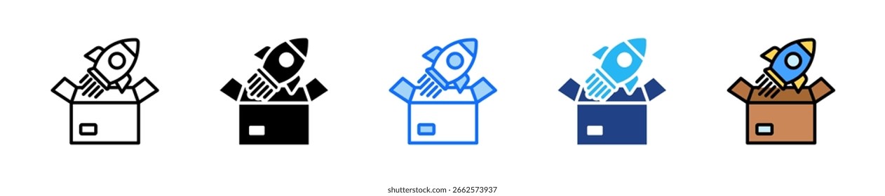 Product Launch Icon Set Multiple Style Collection