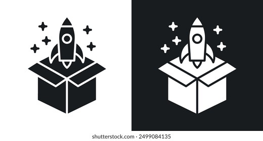 Product launch icon in solid style