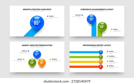 Product Launch One Two Three Four Option Diagram Frame Design Vector Illustration Collection. Marketing Visualization 1 2 3 4 Step Graph Slide Layout Bundle.
