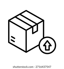 Ilustración vectorial de icono de esquema de lanzamiento de Producto