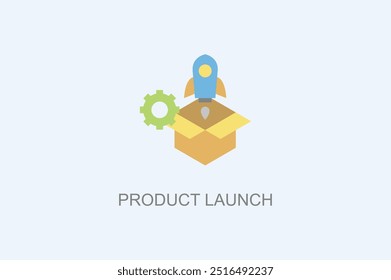 Icono de Vector de lanzamiento de Producto o ilustración de logotipo