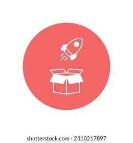 Lanzamiento del producto Icono de vector con colores de fondo de moda que pueden editar o modificar fácilmente


