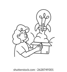  Product Launch vector outline illustrations. EPS 10 file