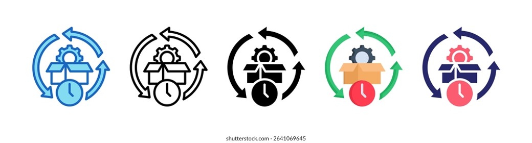 Product Life Cycle Multiple Style Icon Set Collection.