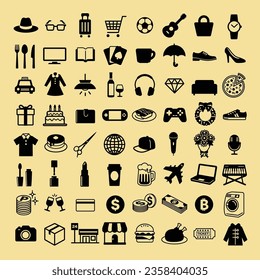 conjunto de iconos de producto de vida, ilustración vectorial.
