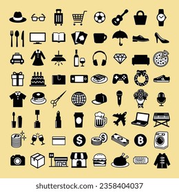 conjunto de iconos de producto de vida, ilustración vectorial.
