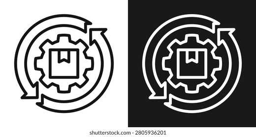 Product Lifecycle Icon In Black And White Line Style