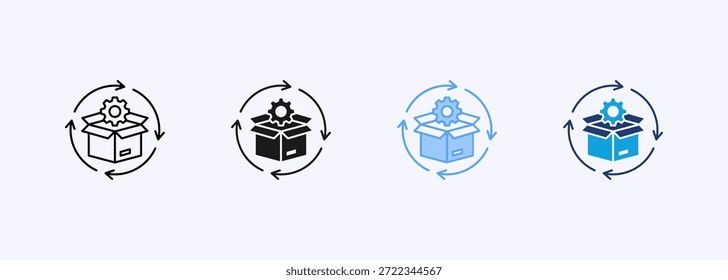 Ícone de ciclo de vida do produto de vários estilos