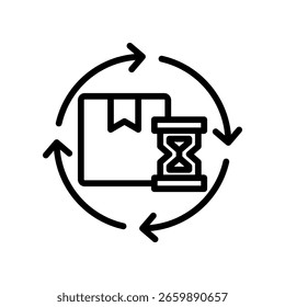 Ilustração do vetor da estrutura de tópicos do ícone do ciclo de vida do produto