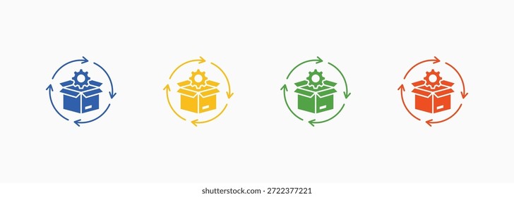 Product Lifecycle Icon Set Color Multiple Style Collection