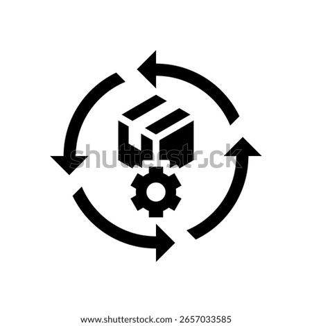 Product Lifecycle Management Icon Glyph Vector Illustration