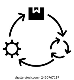 Ilustración vectorial de línea de iconos de Product Lifecycle Management