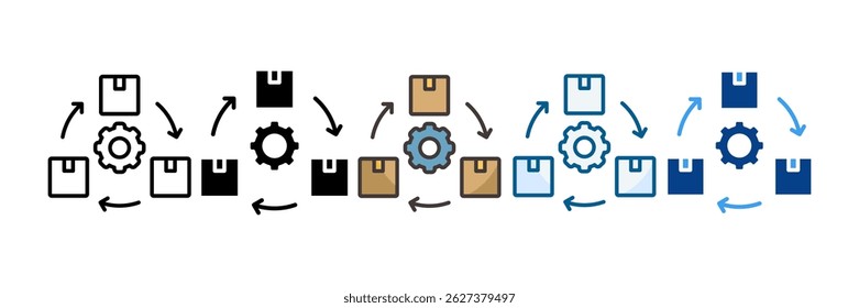 Product Lifecycle Management Icon Set Multiple Style Collection