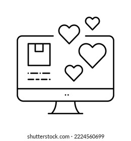 product like feedback line icon vector. product like feedback sign. isolated contour symbol black illustration