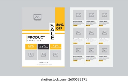 Product Line Sheet Template, Wholesale Template, Product Catalog Design Layout with 2 page