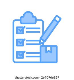 Produktliste Symbol blau Vektorgrafik