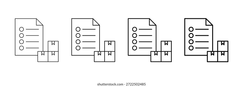 Lista De Productos Iconos Vector Set En Diferentes Estilos De Línea De Trazo