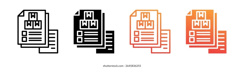 Product List Multi Style Icon Set Vector
