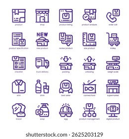 Lista de produtos Pacote de ícones para o seu site, celular, apresentação e design de logotipo. Lista de produtos Linha de ícone design de cor básica. Ilustração de gráficos vetoriais e traçado editável.