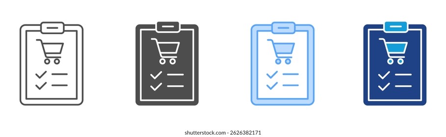 Conjunto de iconos de listado de Productos Colección de estilos múltiples