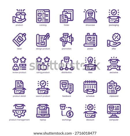 Product Listings Icon pack for your website, mobile, presentation, and logo design. Product Listings Icon line basic color design. Vector graphics illustration and editable stroke.