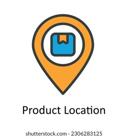 Product Location vector    Fill outline Icon Design illustration. Location and Map Symbol on White background EPS 10 File