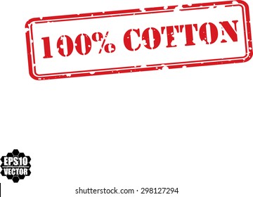 Product made from 100 percent cotton, red grunge rubber stamp,vector illustration