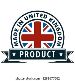 Product Made in United Kingdom label illustration