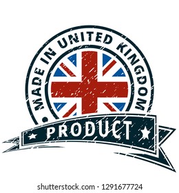 Product Made in United Kingdom label illustration