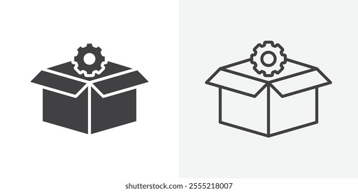 Product management icon. outlined vector style.