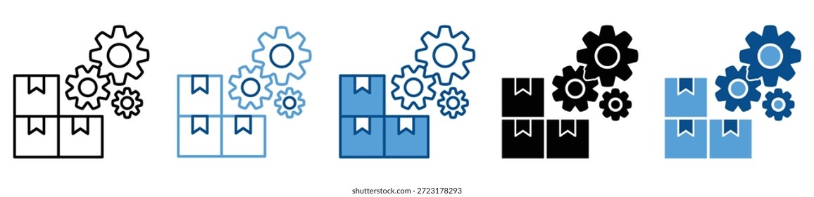 Conjunto de iconos de administración de Productos en varios estilos