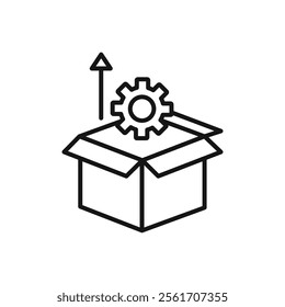 Product management icon Simple thin line flat symbol