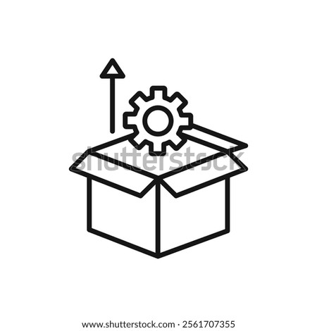 Product management icon Simple thin line flat symbol