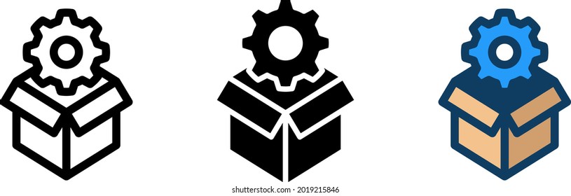 Produktmanagement-Symbol, Vektorgrafik.