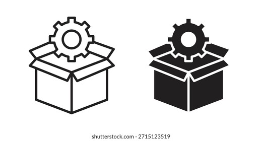 Icono de gestión de Productos en Vector. Logotipo