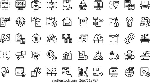 Iconos de gestión de Productos Colección de iconos vectoriales de alta calidad con trazo editable. Ideal para Profesional y proyectos creativos