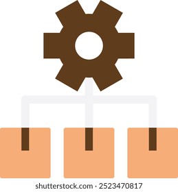 Icono de logística de gestión de Productos Ilustración plana de Vector