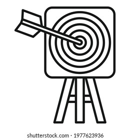 Product manager business target icon. Outline product manager business target vector icon for web design isolated on white background