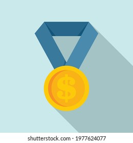 Product manager gold medal icon. Flat illustration of product manager gold medal vector icon for web design