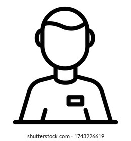 Product manager icon. Outline product manager vector icon for web design isolated on white background