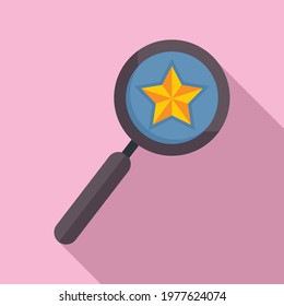 Product manager magnifier icon. Flat illustration of product manager magnifier vector icon for web design