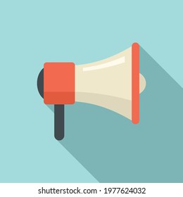 Product manager megaphone icon. Flat illustration of product manager megaphone vector icon for web design