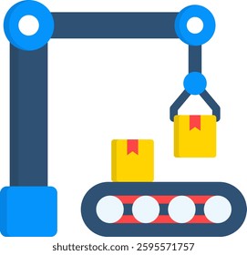 Product Manufacturing Icon Flat Vector Illustration
