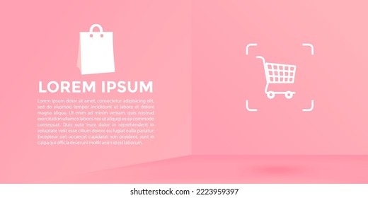 product marketing background vector design, bag and shopping cart illustration. for banners, posters, flyers and displays on social media and others