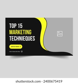 Product marketing tips and techniques video cover banner thumbnail design, editable vector eps 10 file format