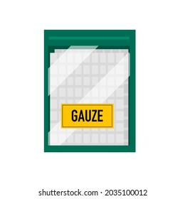 Product of Medical gauze on white background.