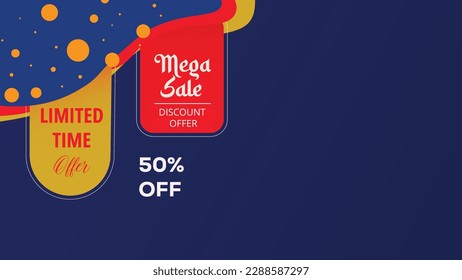 Product mega sales flyer design with discount tag