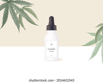 Produktmuster-Design, Tropferflasche mit Cannabisblättern