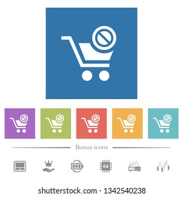 Product not available flat white icons in square backgrounds. 6 bonus icons included.