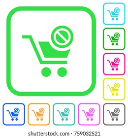 Product not available vivid colored flat icons in curved borders on white background